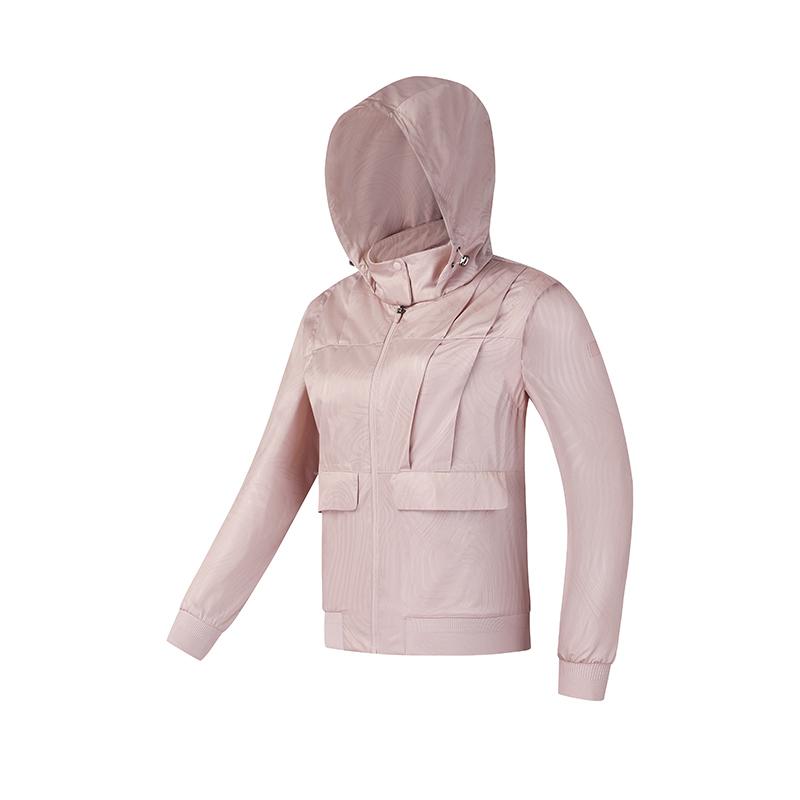 Fila Golf Series Hooded Solid Color Casual Long Sleeve Jacket Women Jackets Light-Beige A11W515704FPK