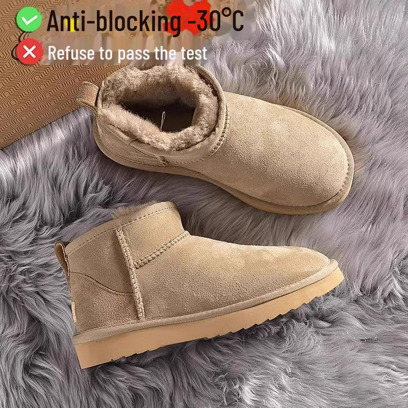 Wang Yibo sněhule Tasman: Pánské a dámské zimní hovězí s velurem a hustou kožešinou