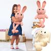 Adorable Pink And White Stuffed Bunny Toy For Girls Plush Rabbit Doll With Long Ears