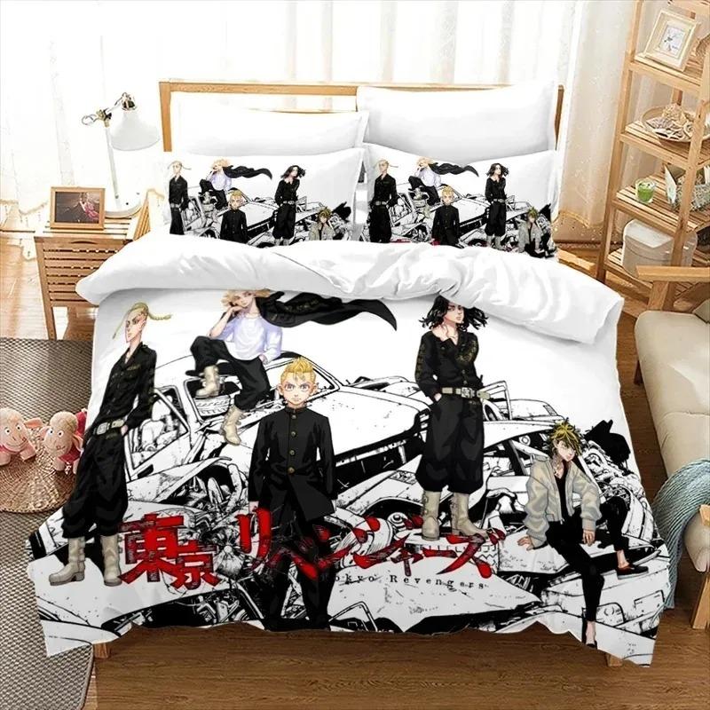 3D Print Tokyo Revengers Anime Bedding Set Double Twin King Duvet Cover Comforter Pillowcase Boys Girls Adults Bedroom