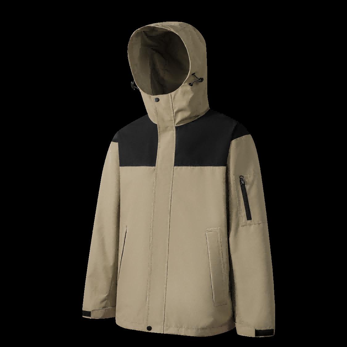 

Мужская водонепроницаемая ветровка с капюшоном серии Mountain - Ветрозащитная куртка для активного отдыха с принтом логотипа XL