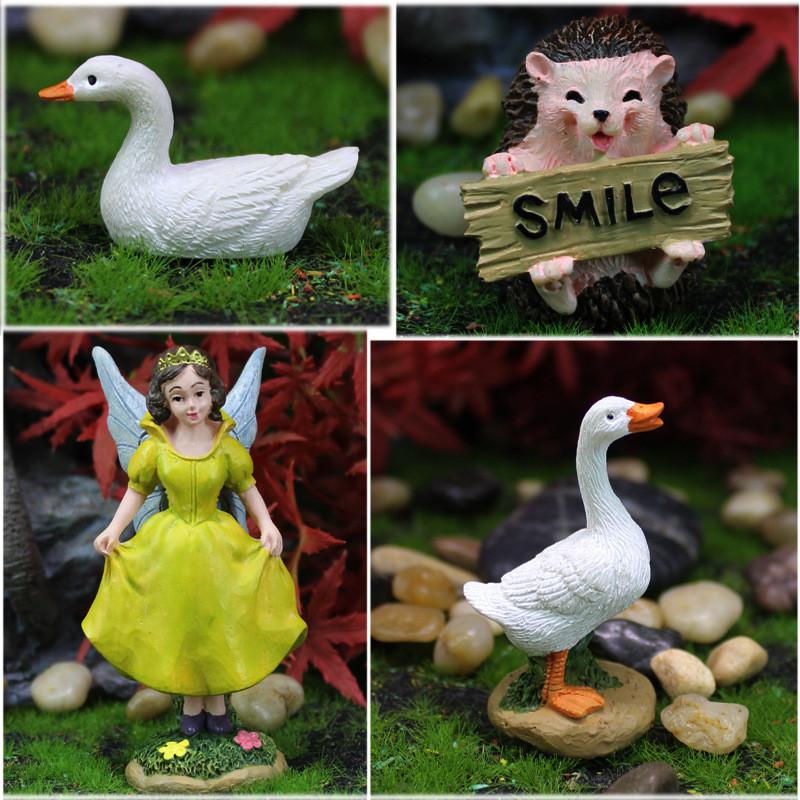 Resin Fairy Flower Model Decor Simulated Duck Tabletop Figurine Micro Landscape