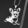 Cute French Bulldog Pendant Necklace Women Men Stainless Steel New Design Trendy Animal Puppy Pet Jewelry Gift For Dog Lovers