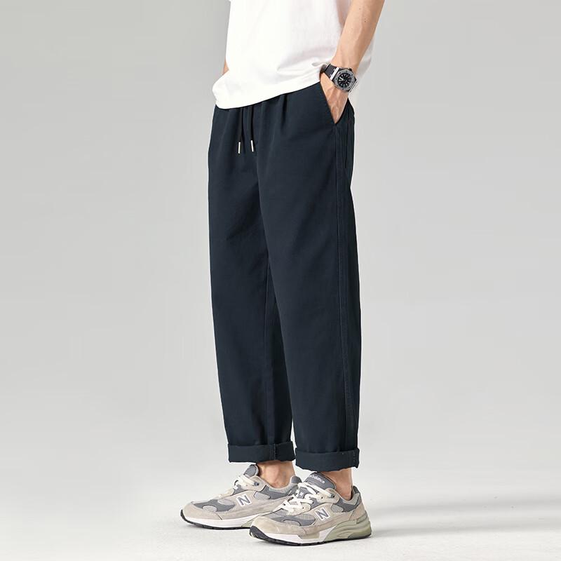 VUUG Men's Loose Fit Straight-Leg Cotton Cargo Pants