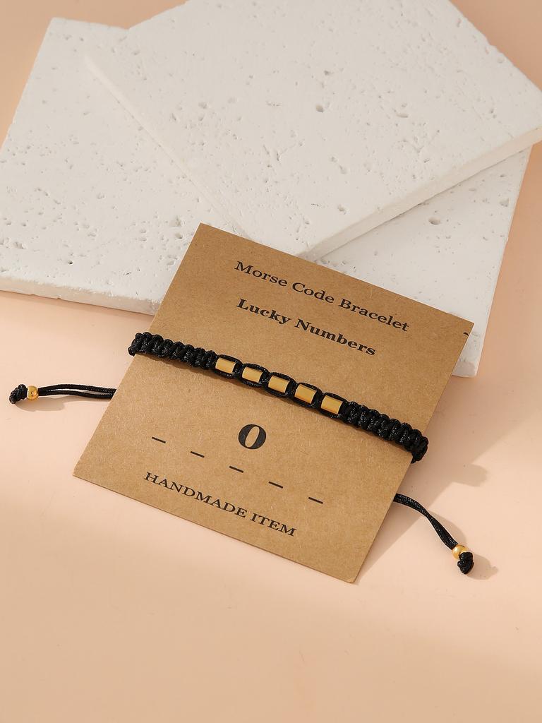 Handwoven Morse Code Number Flat Knot Bracelet Unisex Fashion Accessory