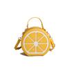 PU leather crossbody bag, personalized and creative lemon single-shoulder bag, color-blocking children's cute coin purse