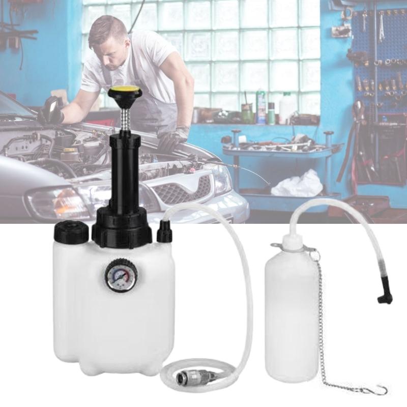 Brake Bleeding Tool 3L Capacity with 4 Universal Connector Ergonomic Design Fluid Evacuators for DIY Auto Maintenance