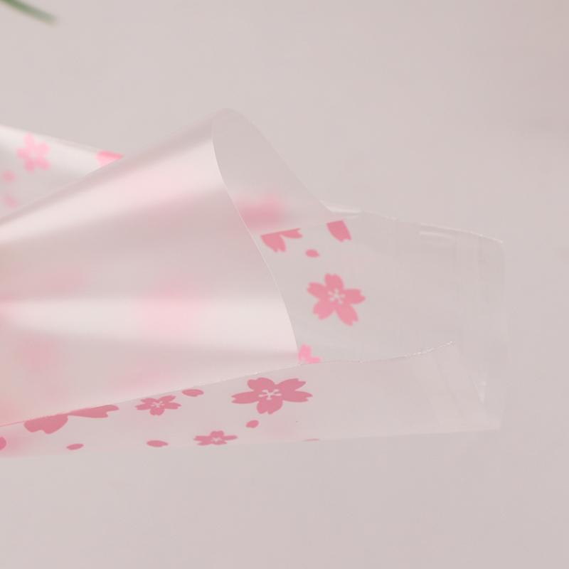 100Pcs Plastic Transparent Gift Bag Sakura Candy Cookie Packaging Bag With Diy Self Adhesive Bag Wedding Decoration Party Bags