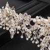 Trendy Handmade Wedding Crown Baroque Rhinestone Pearl Crystal Headband Wedding Hair Accessories Bridal Crown