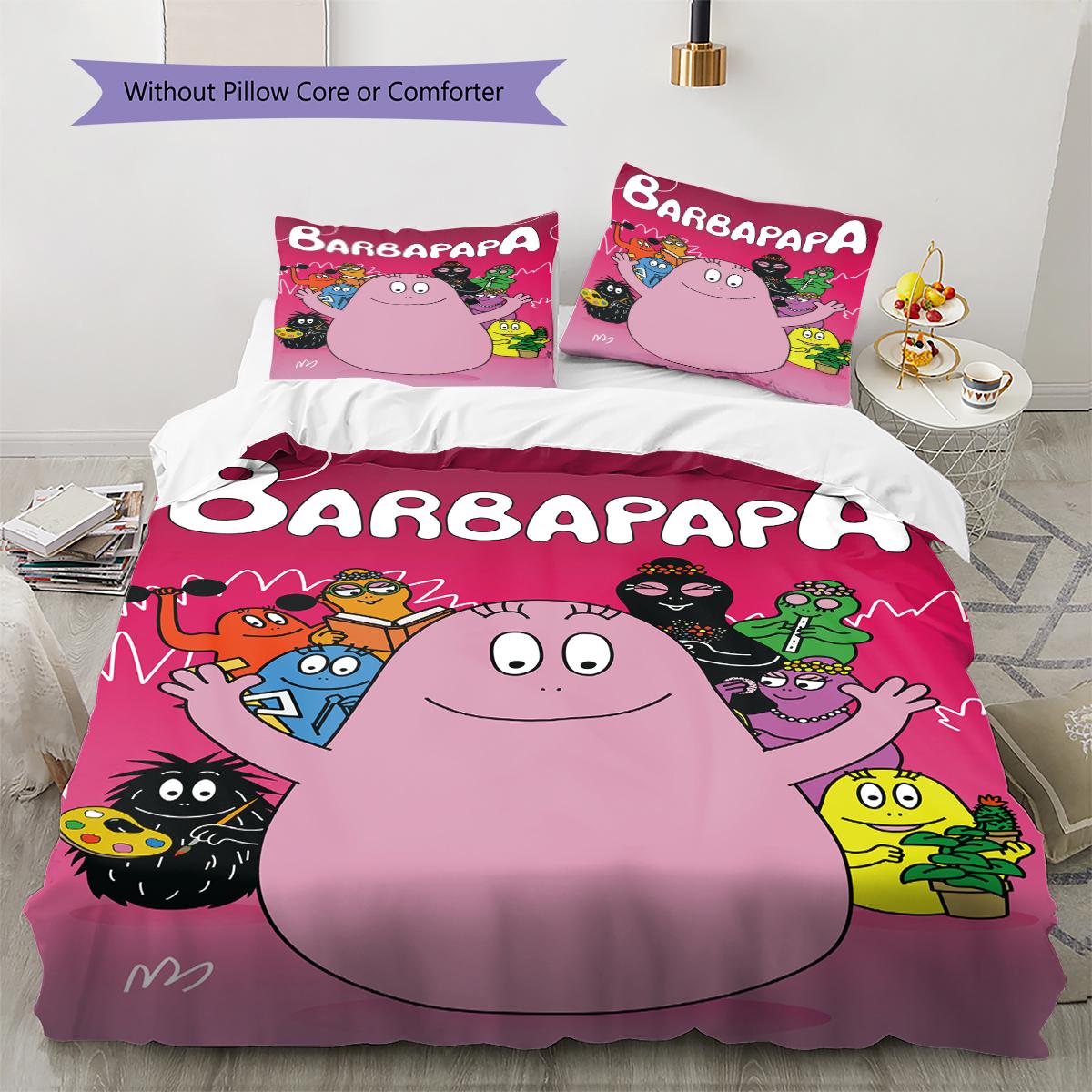 

The Barbapapa family Pattern Bedding Quilt Set Quilt Cover Pillowcase Home Decoration Birthday Gift (1 * duvet cover + 2 * pillowcase, without core) 250x220cm