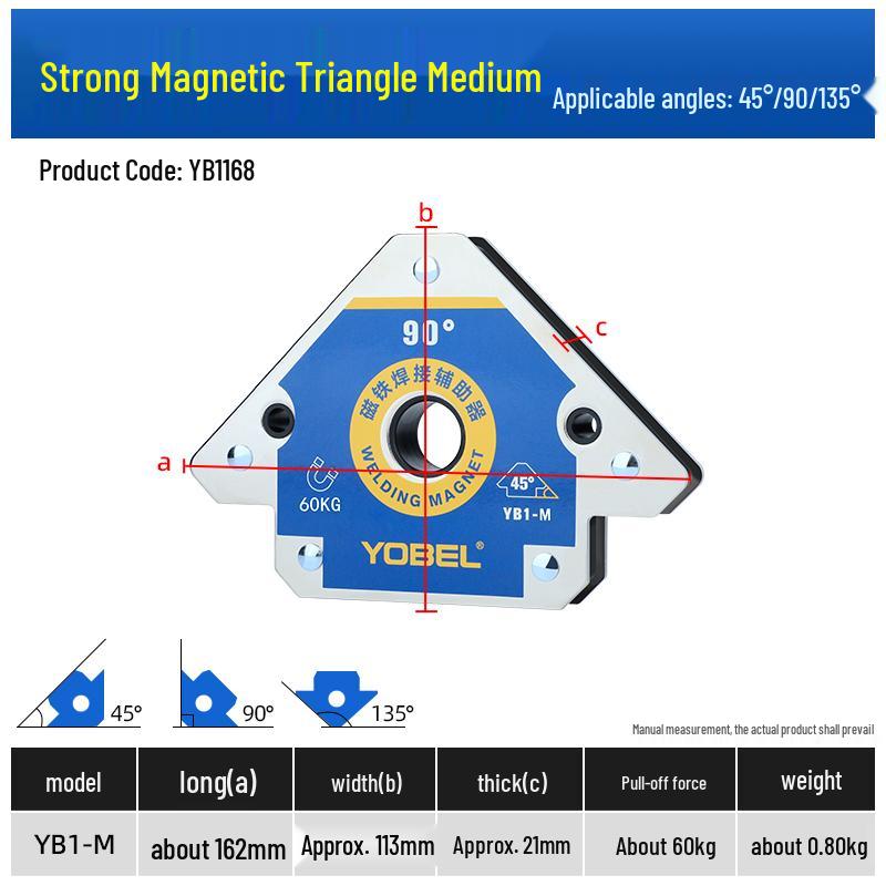 Right Angle Welding Magnet Holder - 90° Strong Magnetic Triangle Positioner