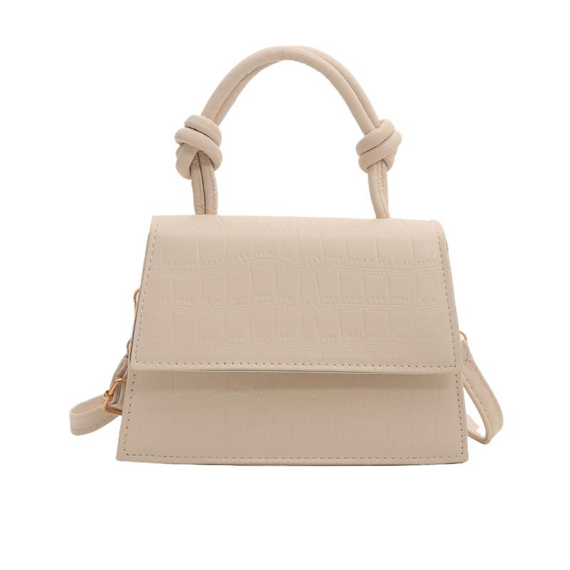 Solid Color Shoulder Bag Texture  New Casual Sweet Trendy Simple Cross-body Hand-held Small Square Shoulder Bag