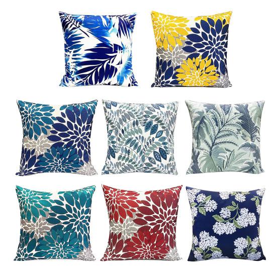 Floral Throw Pillow Cover Modern Geometric Flower Cushion Cover Zipper Closure Washable Square Pillow Case for Sofa Couch Bed Decor