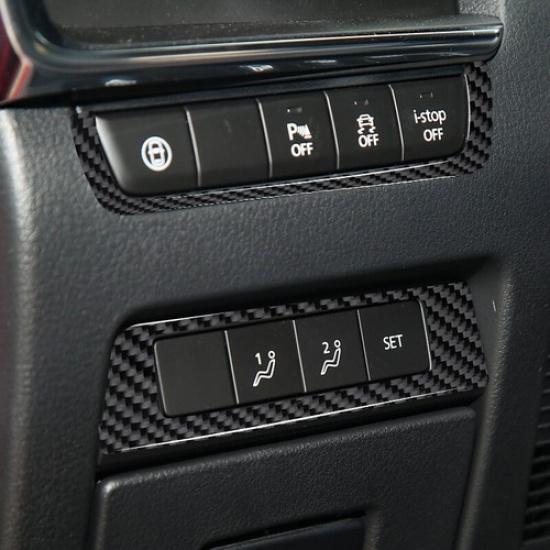 Carbon Fiber Auto Hold Seat Heat Button Panel Cover For Mazda 3 Axela -2024