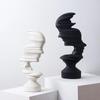 Nordic Style Home Decor Abstract Human Face Sculpture Statue Ornament Indoor Room  Living Office Decoration Handicraft Gift