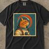Japanisches Katzen-T-Shirt, Mid-Century Weltraumkatzen-Shirt, Japanisches Kanji Glückssymbol T-Shirt, Japanisches Ästhetik Vintage Tee, Weltraumkatzen-Kanji-Shirt