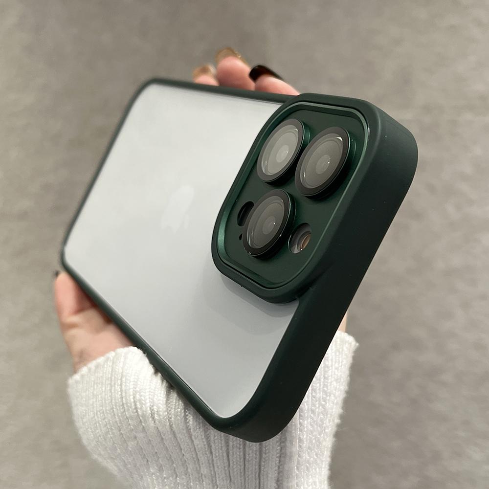 Luxuriöse Metall-Kameraschutzhülle für iPhone 15 14 Plus 13 12 11 Pro Max Transparent Stoßfest Armor Weiche Stoßstange Hartschale