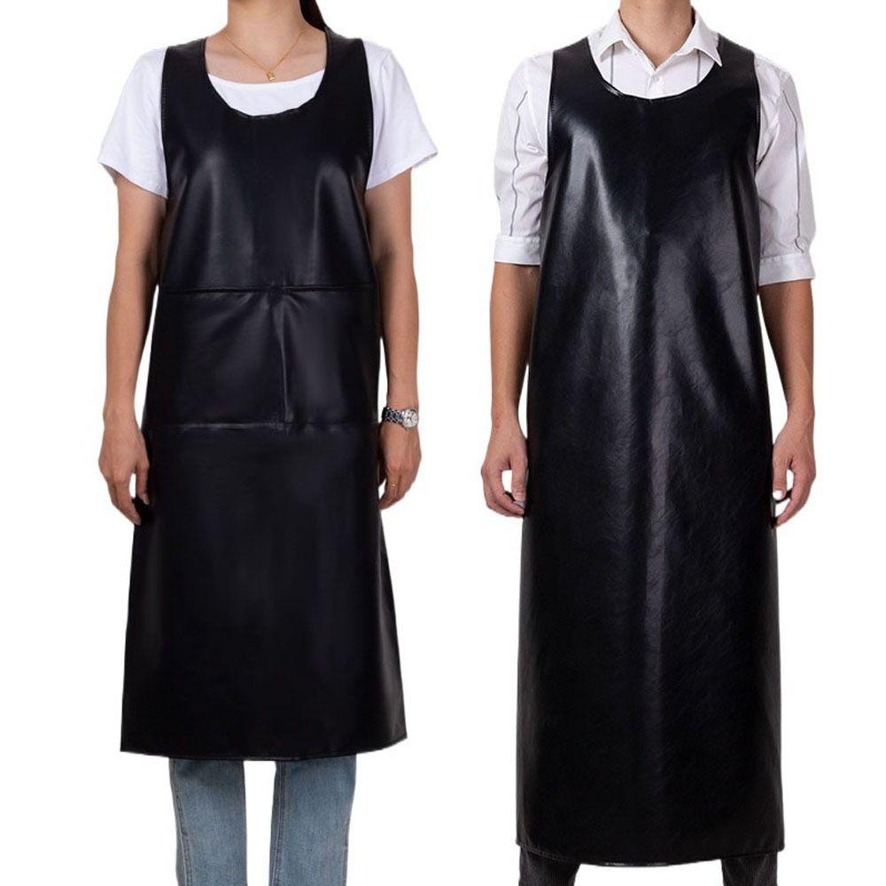 PU Leather Work Smock Waterproof Cleaning Apron Multi-Purpose Cooking Work Clothes  Fish Processing
