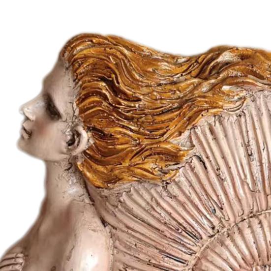 Retro Conch Girl Figurine Sea Snail Women Statue Sculpture Indoor