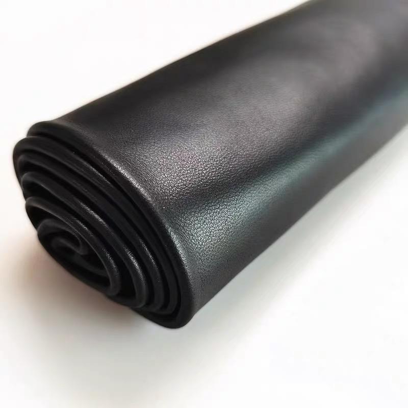 Schwarzes 0,6 mm Oberleder Lammleder, handgefertigte DIY ultra-dünne Kleidung, echtes Ledergewebe, Lederkleidung, Leder rep