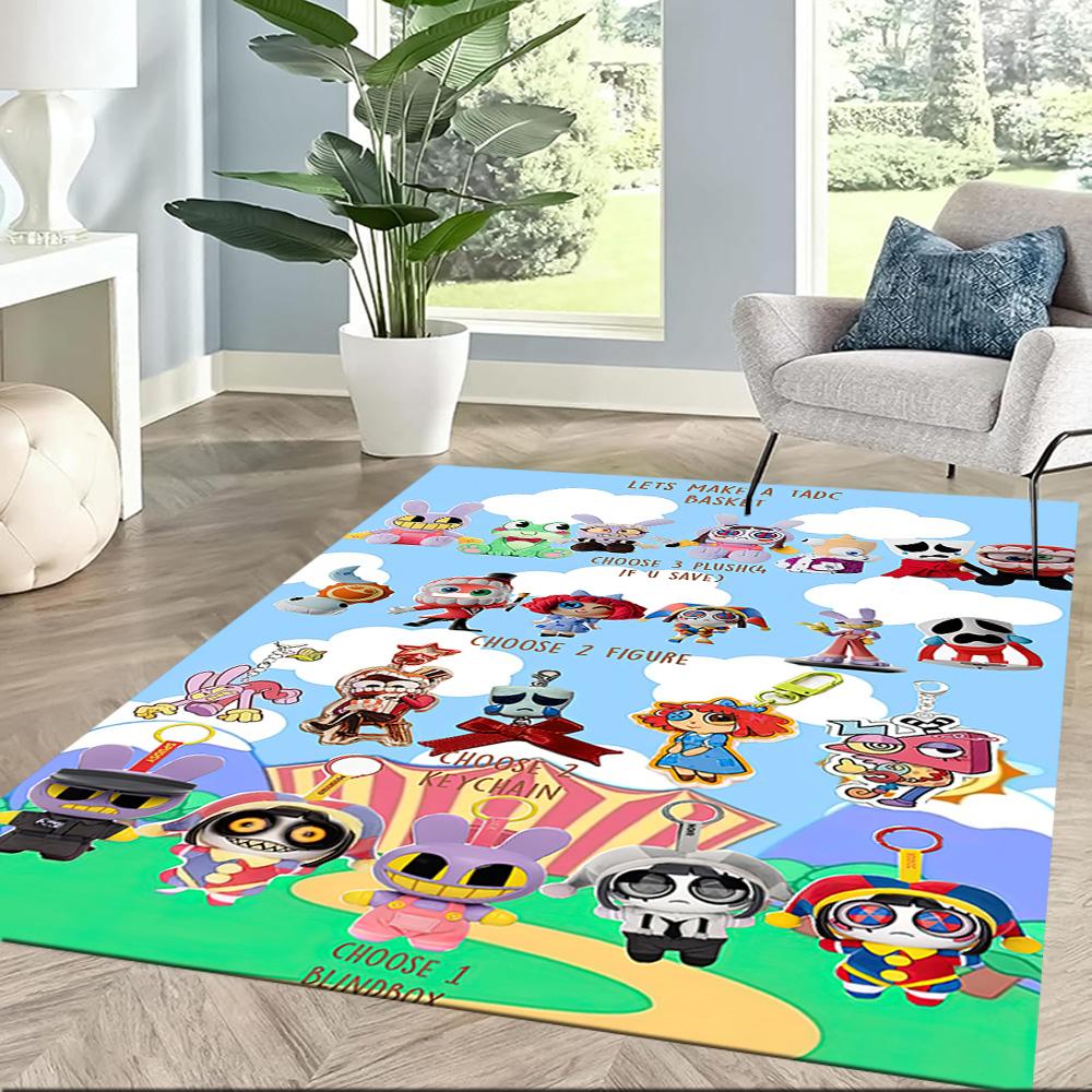 Digital Circus Floor Mat Perfect for Living Rooms Kitchen Game Room Outdoor Antislip Carpet Anime Office Decor Perfect Gift for Women/Men