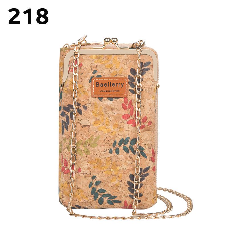 Baellerry Women's Large Capacity Crossbody Wallet - Fashion Wood Grain, Multi-Card Slot, Phone Bag, Korean Style