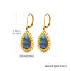 Vnox Stainless Steel Colorful Shell Luxury Earrings For Women Flower Edge Droplet Round Geometric Dangle Drop Earrings Jewelry