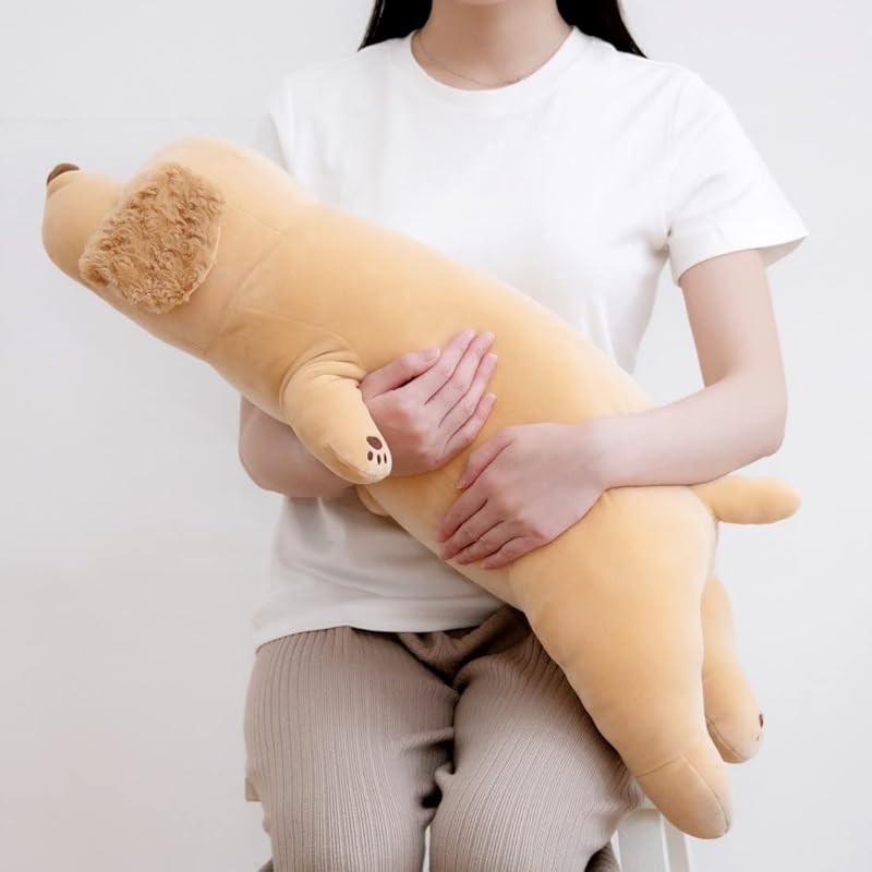 Livheart Premium Sleepy Animals Sora the Golden Retriever Body Pillow, Large Size (Approx. 74cm in Length), Fluffy and Squishy Plush Toy, Gift,