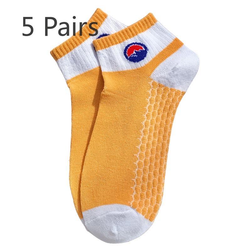 5 Pairs of Socks Men and Women Summer Couple Cotton Socks Season Anti-odour Sweat Spring and Autumn Massage Bottoming Socks