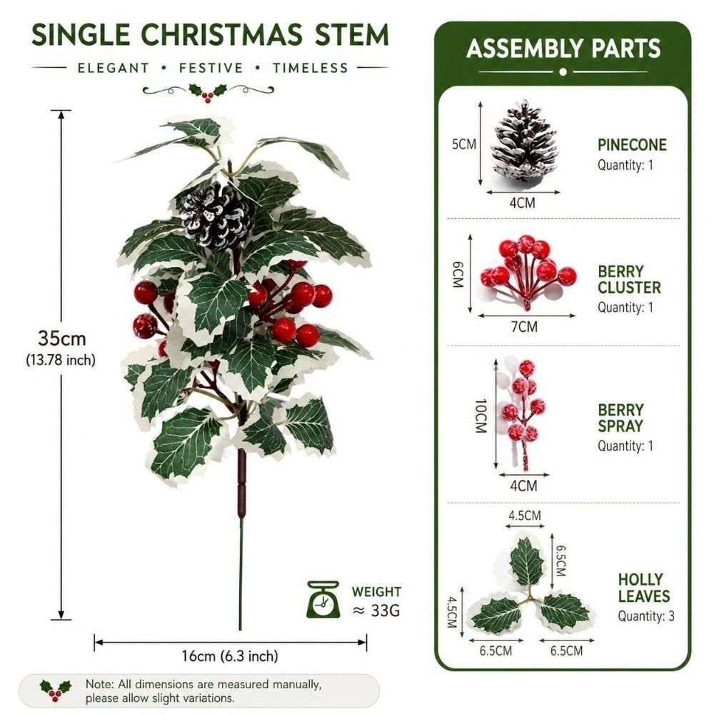 Fake Flowers Christmas Ornament Artificial Floral Decor Festive Bunches Christmas Decorations Home