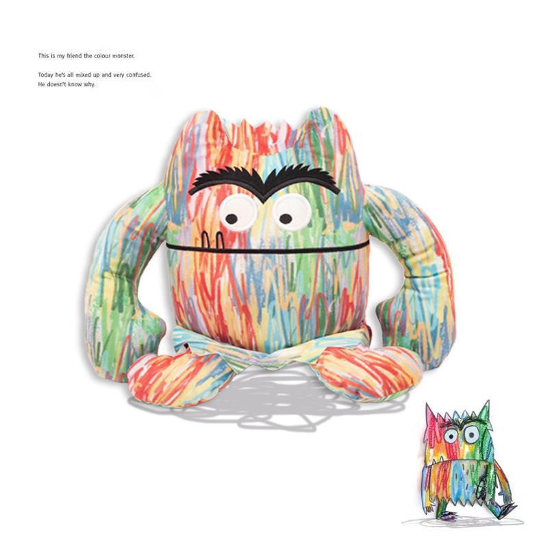 Kawaii Colorful Monster Plush Toy Party Decor Kids Baby Appease Pillow Plush Doll Stuffed Toys for Children Birthday Gifts