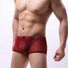 Mens Boxer Sexy See Through Lingerie Underwear Men Lace Mesh Boxershorts Underpants Man Solid Boxers Hombre Shorts Men's Panties