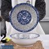 Set of 2 Large Blue & White Ceramic Bowls for Soup, Noodles, or Rice - Versatile Tableware
