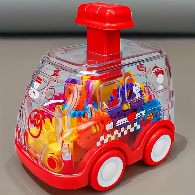 

Transparent Gear Inertia Car Toy Press and Go Friction Powered Vehicle for Kids 1PCS червоний