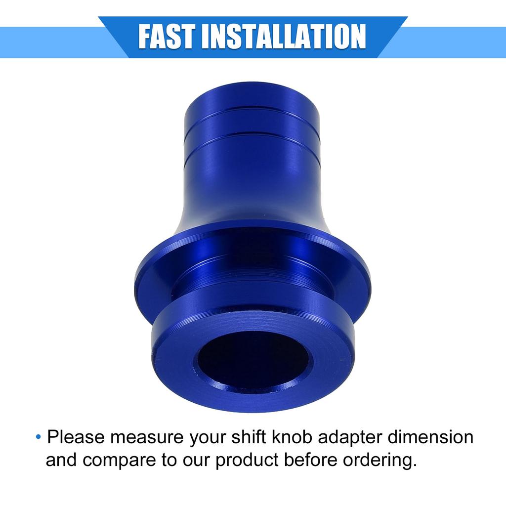 A ABSOPRO Car Gear Shift Knob Adapter M12x1.25 Shifter Boot Retainer Universal Manual Transmission Car Durable Aluminum Alloy Blue