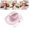 Kids Glitter Western Panama Hat Party Accessory with Broad Edge and Pinched Top for Costume Shows, Dance Recitals, Photo Fun