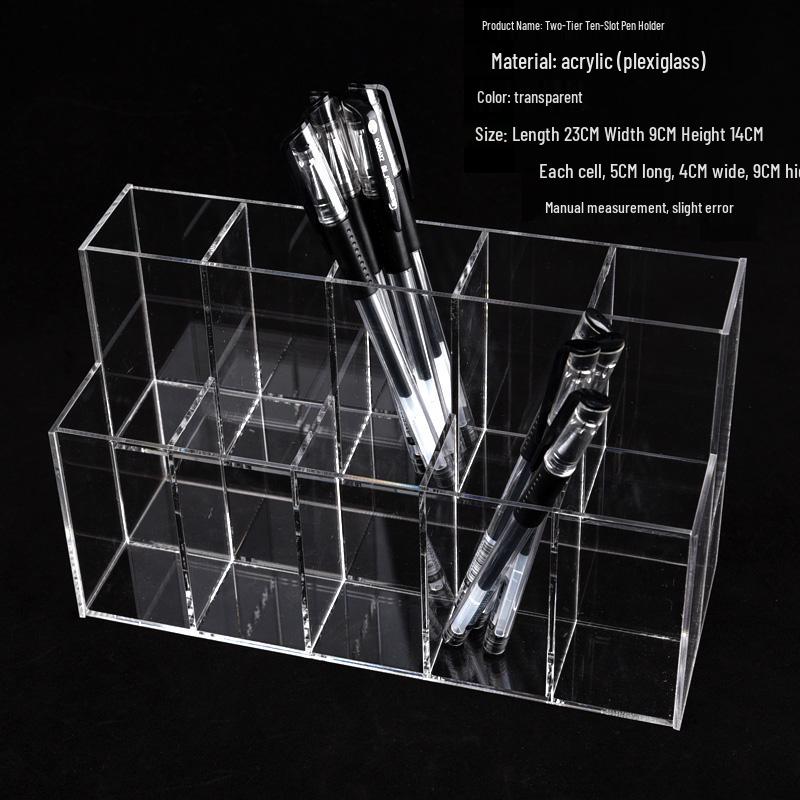 Clear Acrylic Pen and Pencil Display Stand with Customization Options