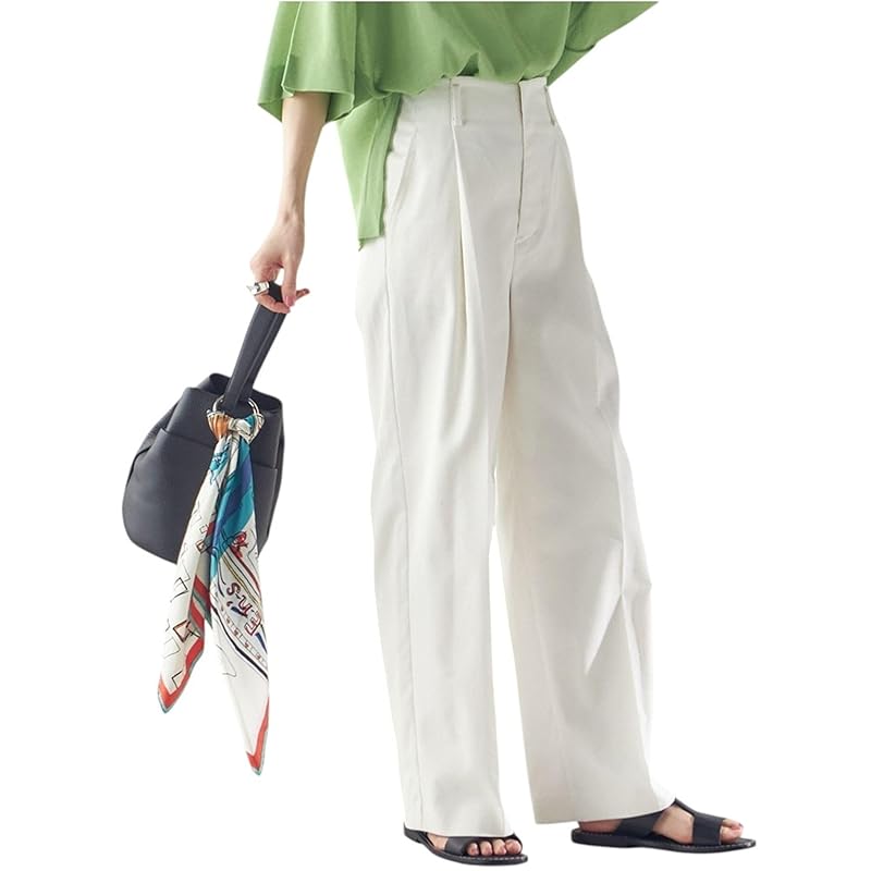 

(Ships Ladies) SHIPS for women WB: Dry ox front tuck straight pants 313112993 Off White2 34-(34)
