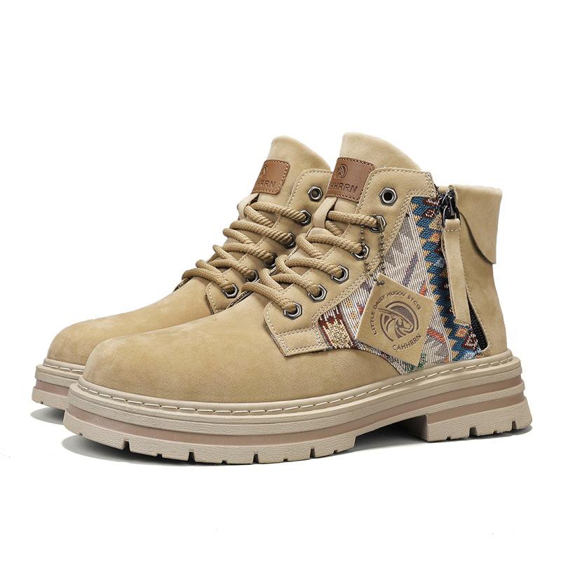 

Новые высокие повседневные уличные ботинки Мартин на платформе, мужские ботинки, большеголовые ботинки-локомотивы, мужская обувь 44 песочный