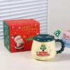 Christmas Ceramic Mug Gift Set with Lid & Spoon - Large Capacity Water Cup Souvenir
