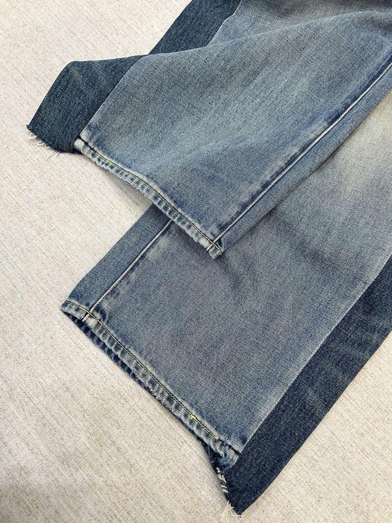 R.13 Autumn Retro Loose Wide-Leg Patchwork Denim Jeans