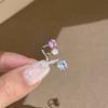 "Pink and Blue Sweet Dream" Dopamine Contrast Color Treasure Row Drill Ear Clip No Ear Piercing Light Luxury Delicate Premium Sensitive Ear Bone Clip