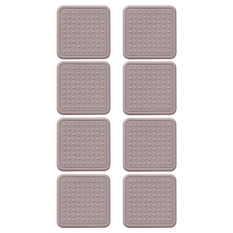 

8 шт. Силиконовые противоскользящие накладки на ножки стульев, самоклеящиеся напольные подкладки для бесшумного перемещения Square 50mm коричневый