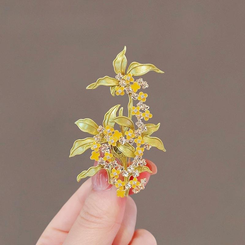 Ancient style auspicious clouds peony flower brooch elegant temperament high-end fashion corsage cheongsam Hanfu suit pin accessories