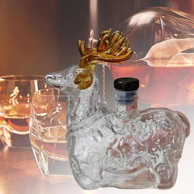 Whiskey Likör Dekanter Tierstatue Glasflasche Whiskey Dekanter Likörflasche Heimdekorationen Weinkaraffe für Alkohol
