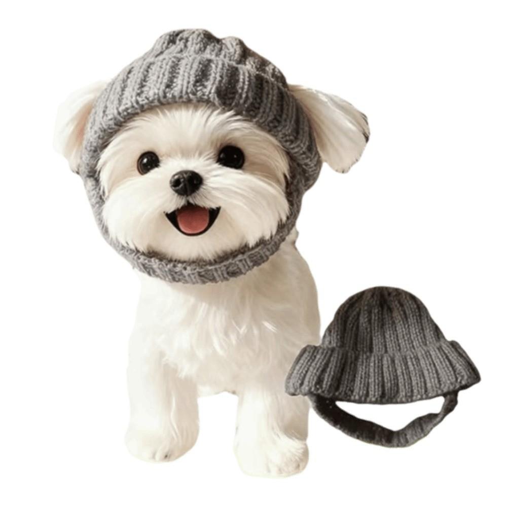 Windproof Dog Warm Hat Soft Pet Headwear Ear Flaps Cat Knit Cap Winter