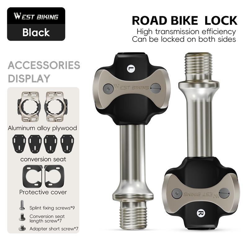 WEST BIKING Bicycle Lock Pedal Double-Sided Lock 3 Bearing Bike Pedals For SPEEDPLAY Lock Pedals Self-locking Special Bike Pedal чёрный