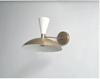 Mid Century Wall Light Fixture Raw Brass & Perfect White Sconce