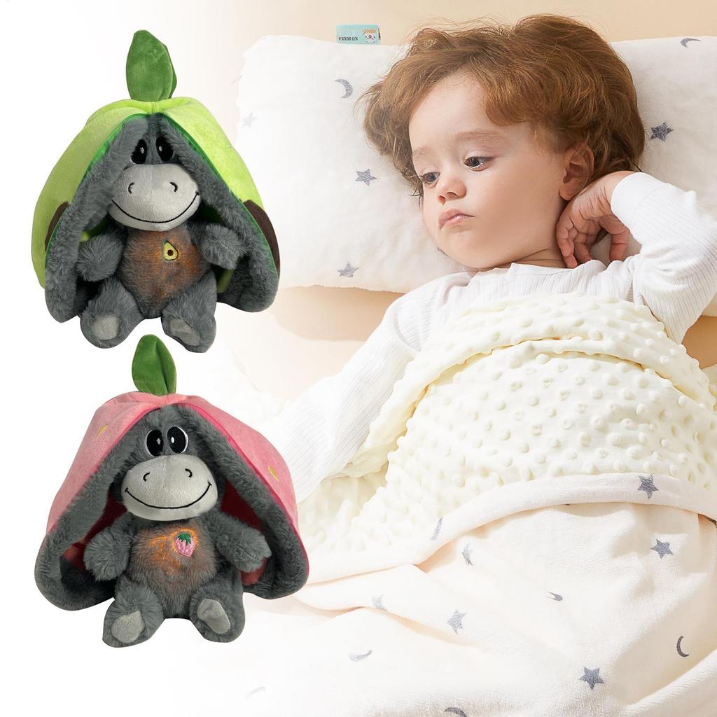 Realistic Breathing Stuffed Plush 30cm Sleeping Plush Toy Animal Motion Sound Doll With Music Lights Animal For Kids Party Gifts