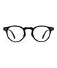 Lingkeonpeuleim Buffalo Horn Round Acetate Eyeglass Frames Black
